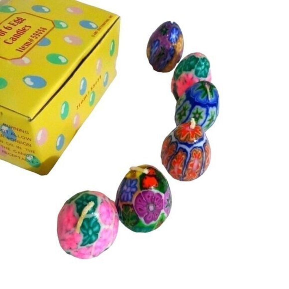 Handpainted Decorative Easter Eggs Set with Yellow‎ Display Box Colorful